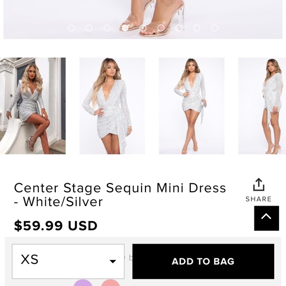 FASHION NOVA Silver Sequin Dress - Picture 5 of 5